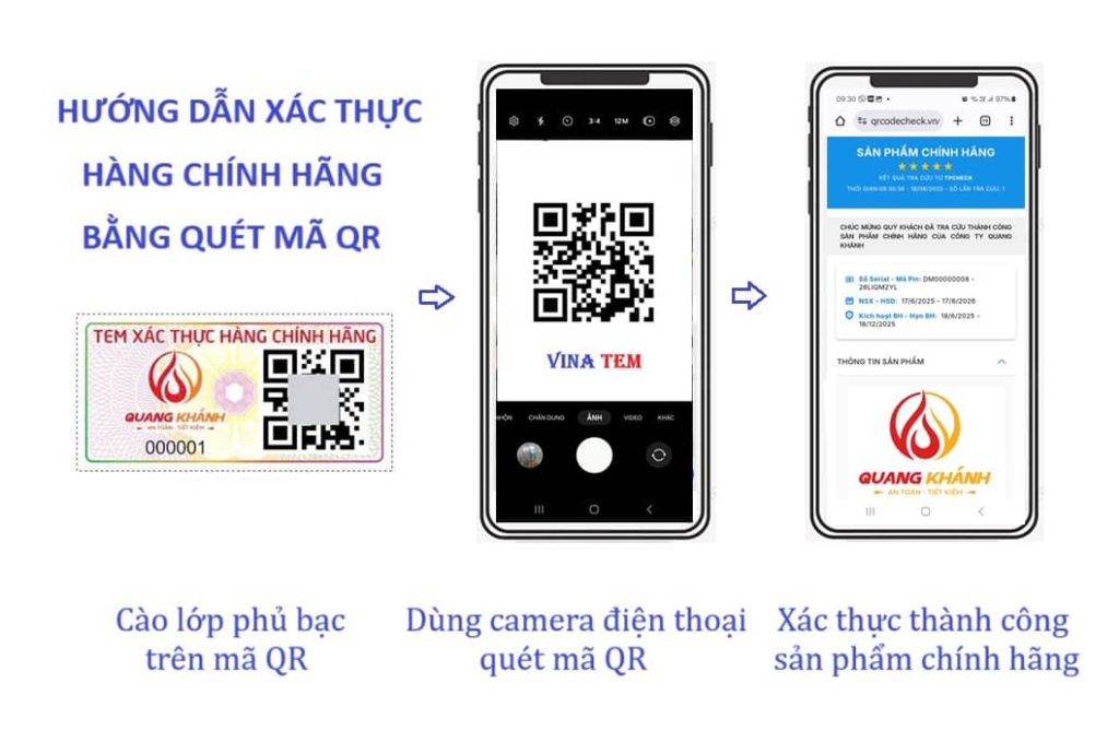 Hướng dẫn xác thực hàng chính hãng bằng quét mã QR