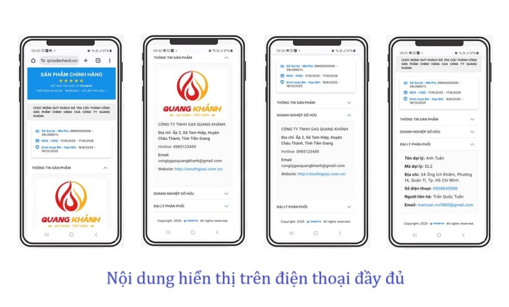 Nội dung hiển thị trên màn hình điện thoại
