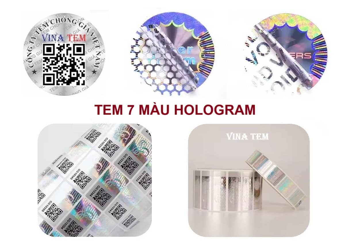 Tem 7 Màu Hologram - Tem Chống Giả